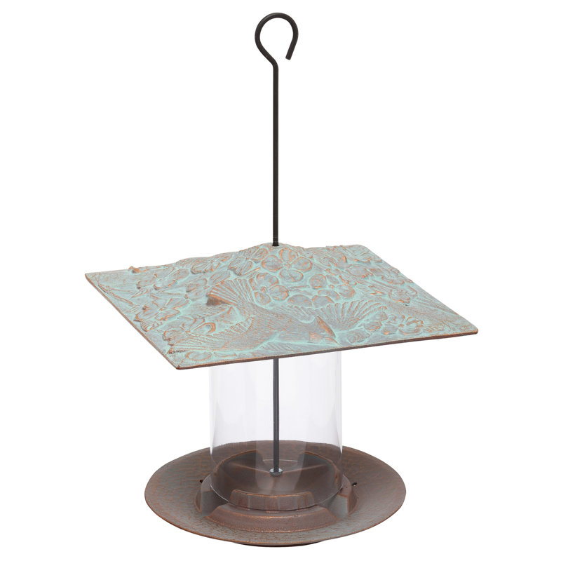Cardinal Tube Bird Feeder, Copper Verdi