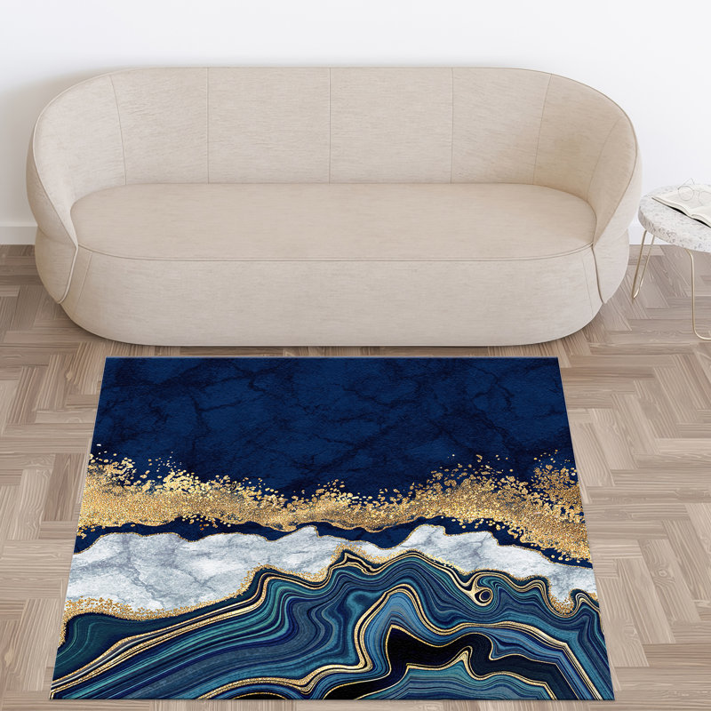 Floral Medley Non Woven Soft Printed Rug with Vibrant Colors and Intricate Design for Living Room or Bedroom Decor