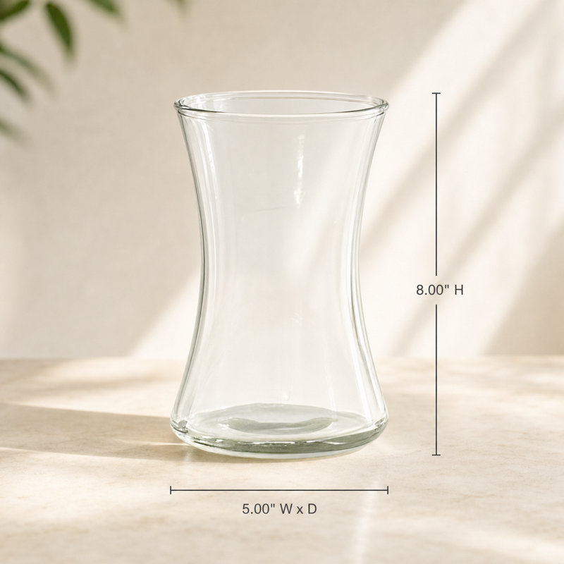 Zyra Clear Glass Gathering Vase