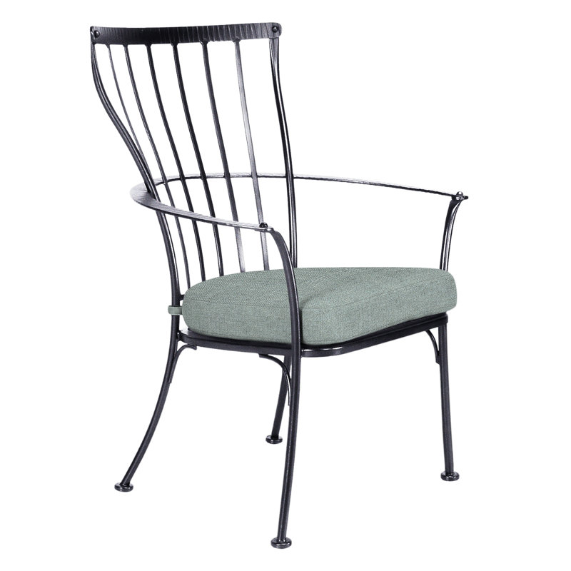 Monterra Outdoor Dining Armchair, Graphite, Flagship Stone Sunbrella®
