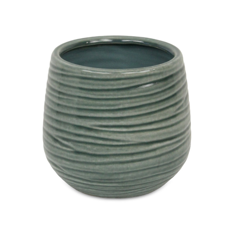 Pot en céramique Grazielli, Vert, H 6,5 po x l 6 po x P 6 po