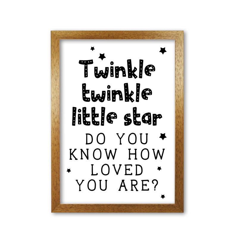 Twinkle Twinkle Little Star - Print, Honey Oak Frame, 42 cm H x 30 cm W x 5 cm D