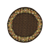 Hand-Knotted High-Quality Brown, Black, and Yellow Round Area Rug