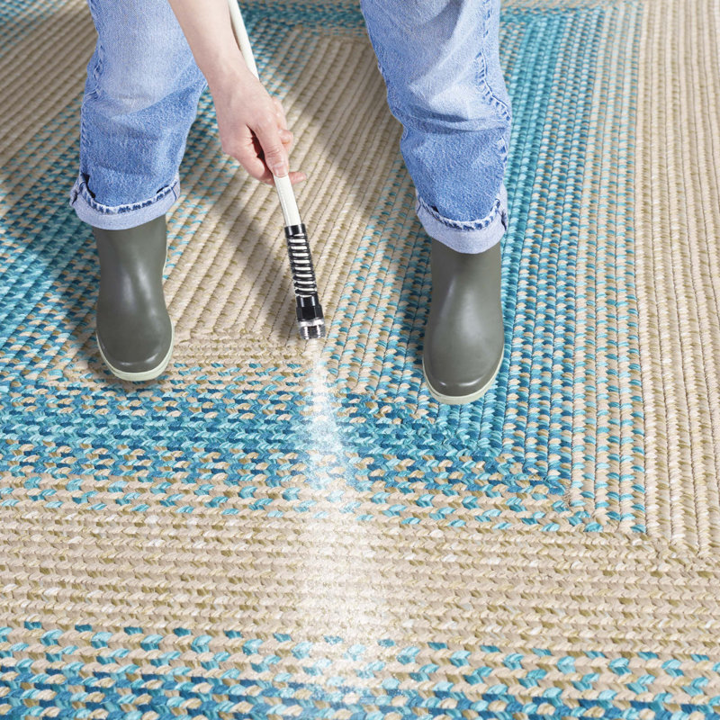 Tapis intérieur / extérieur tissé à la main Performance, Rectangle de 5 pi x 8 pi