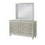 Commode de 6 pouces de large avec miroir Cristo, 6 tiroirs, motif croix de champagne Cristo