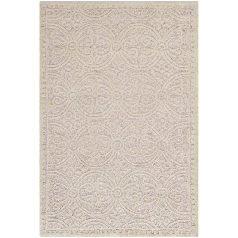Dunaway Damask Wool Hand Woven Area Rug, Rectangle 122 x 183 cm