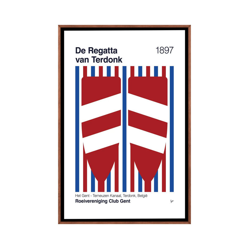 «1897 Regatta Van Terdonk», reproduction d'art sur toile encadrée, H 40 po x l 26 po, Brun