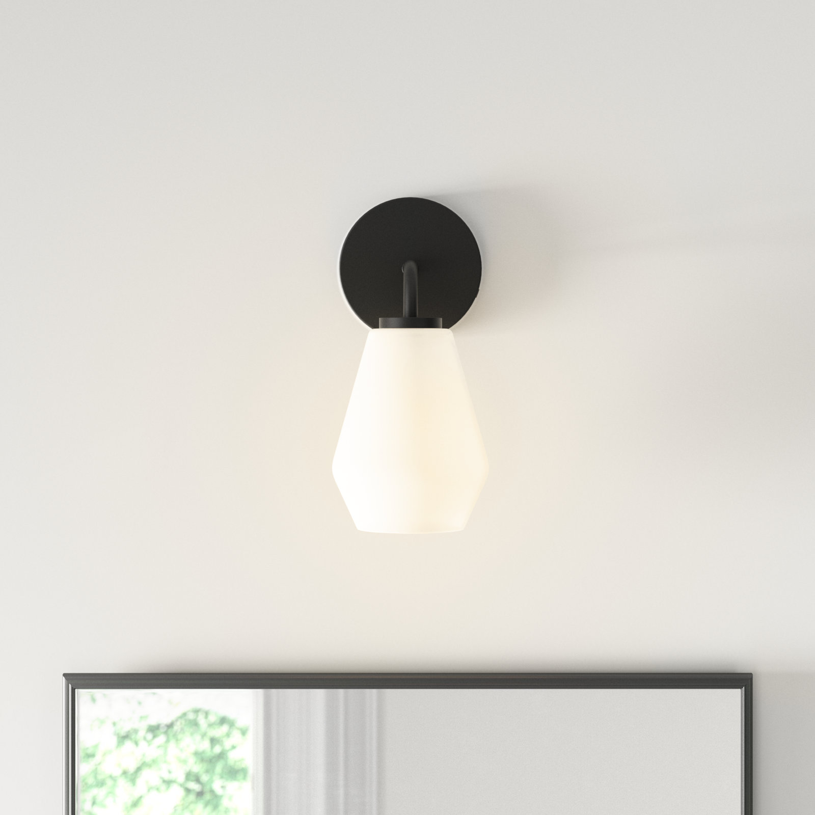 Carice Single Frosted Bath Sconce, Black