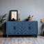 Console antique en bois bleu marine à 4 portes pour un rangement polyvalent et facile à nettoyer-319029675