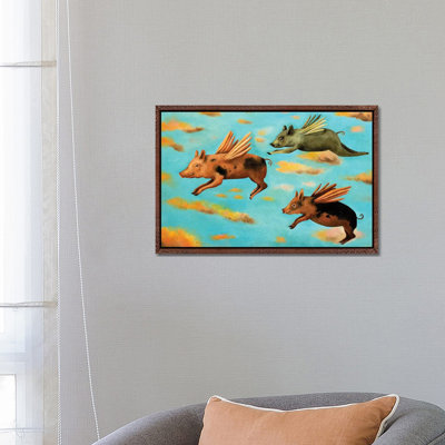 When Pigs Fly by Leah Saulnier - Floater Frame Gallery-Wrapped Canvas Giclée on Canvas