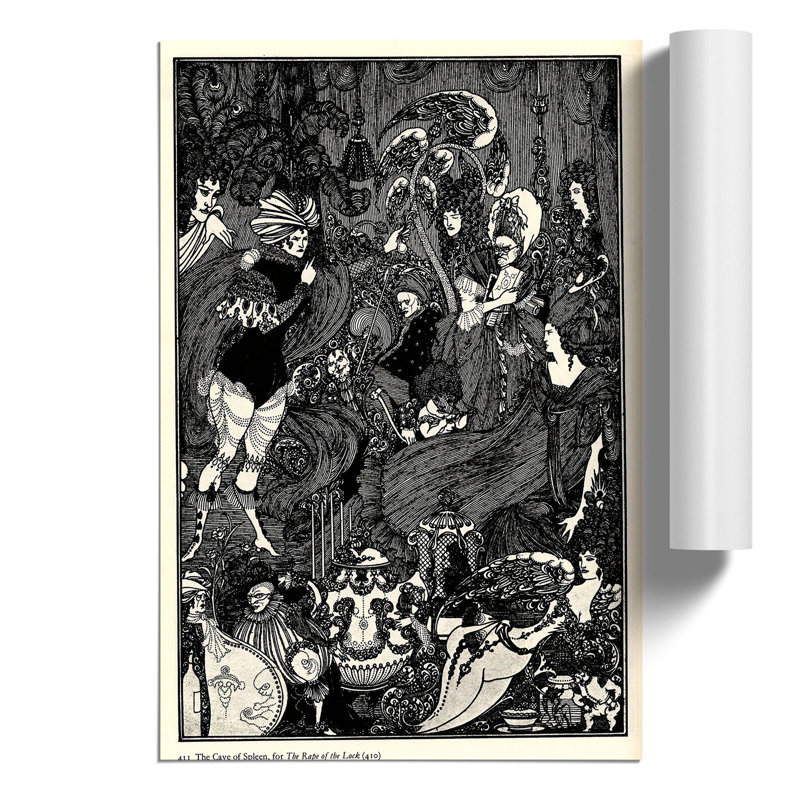 The Cave of Spleen by Aubrey Beardsley - Frameless Print, 59cm H x 42cm W x 0.1cm D