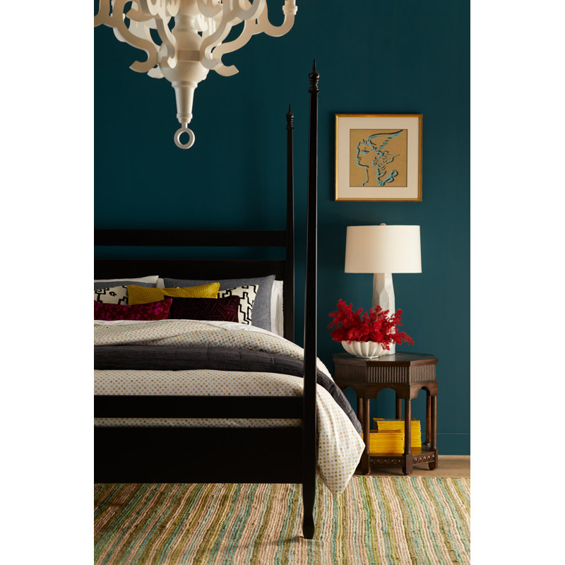 Venice Solid Wood Four Poster Bed, Weathered, Queen