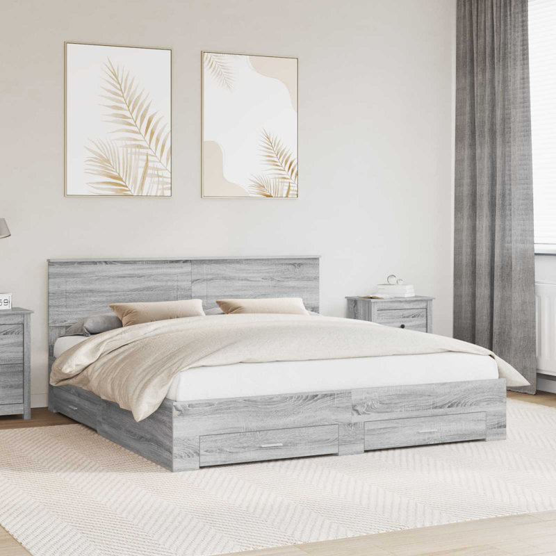 Bed Frame, Super King (6'), Grey Sonoma
