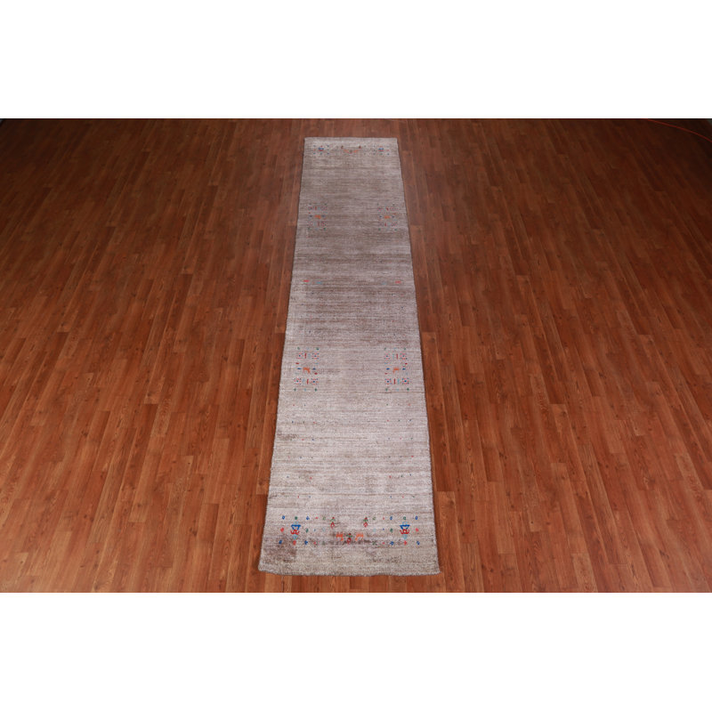 Brown Gabbeh Indian Runner Rug 3x12