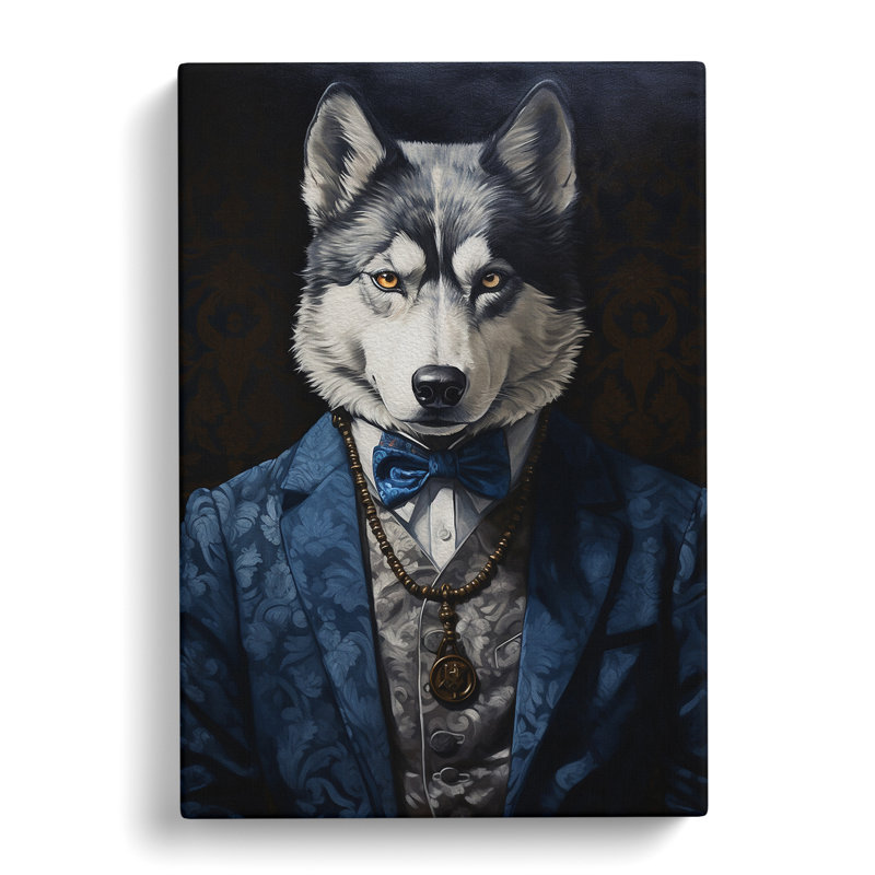 Husky Neo-Plasticism - Single Picture Frame Print, 76cm H x 50cm W x 3cm D