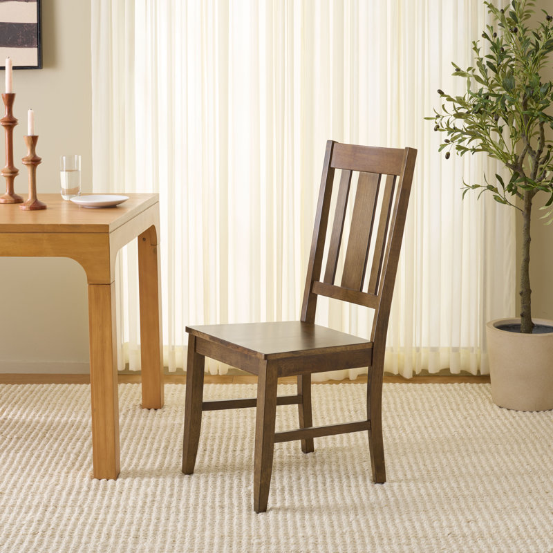 Roswitha Slat Back Side Chair, Dark Oak