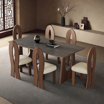 Italian style light luxury dining table set