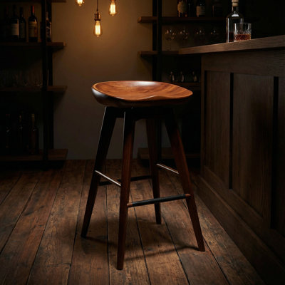 Saunderstown Swivel Solid Wood Counter Stool