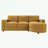 L-shaped Sofa with a Curved Chaise Lounge, USB Ports and Side Storage Pockets-961272258