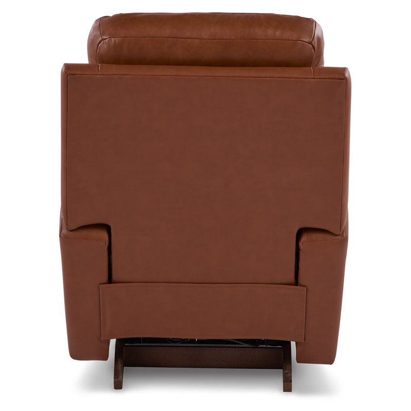 Emmons Leather Rocker Recliner, Oak