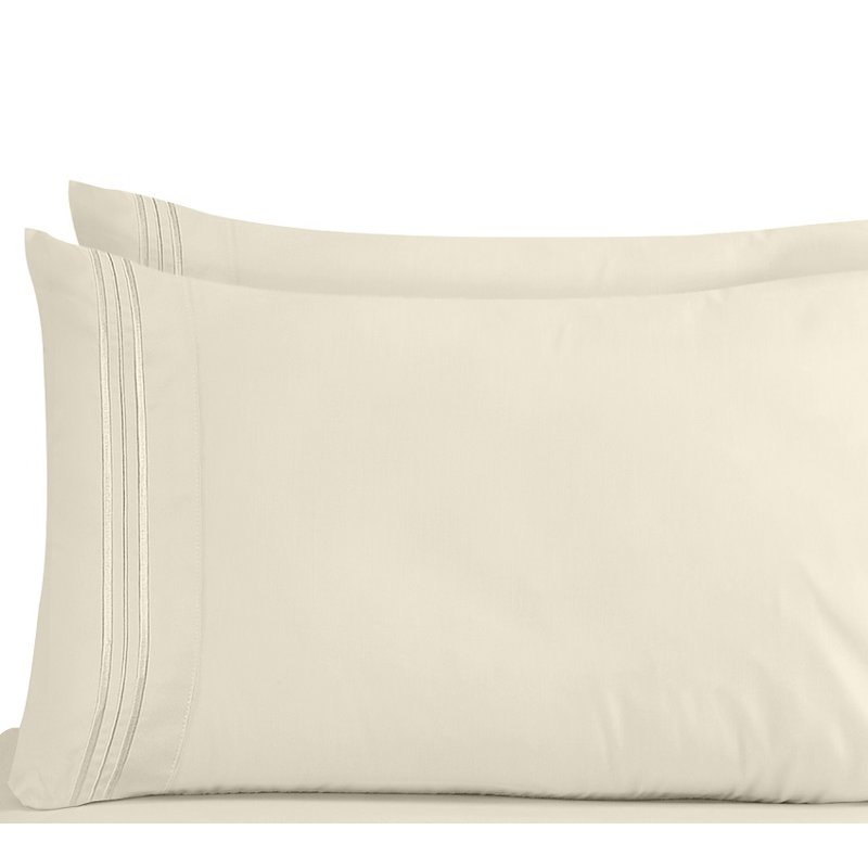 Taie d'oreiller en microfibre de qualité supérieure, Standard, Beige