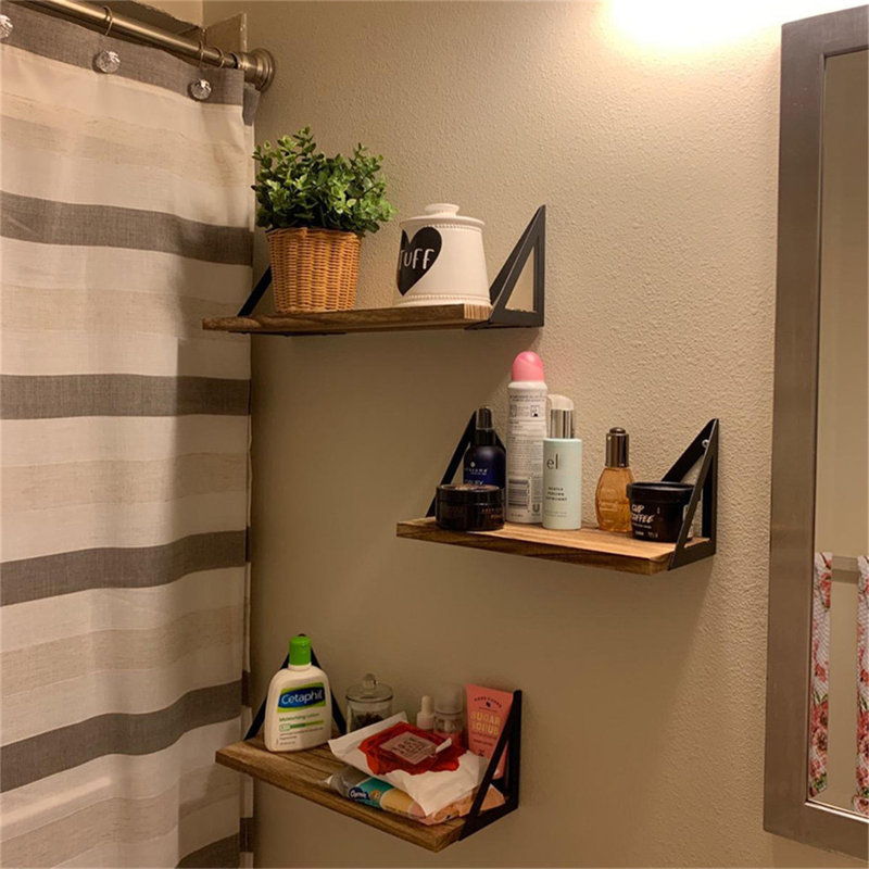 Raymon 3 Piece Pine Solid Wood Floating Shelf