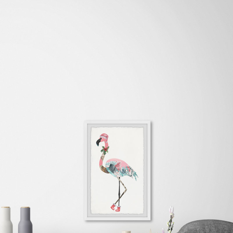 Let's Jingle And Flamingle - Single Picture Frame Painting, 91cm H x 61cm W x 3.81cm D