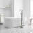 VIBRANTBATH  Urban Stream Brushed Nickel 1-handle Freestanding High-arc Bathtub Faucet with Hand Shower ( Valve Included )-73110362