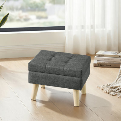 40cm Wide Clear Utility Stool Ottoman