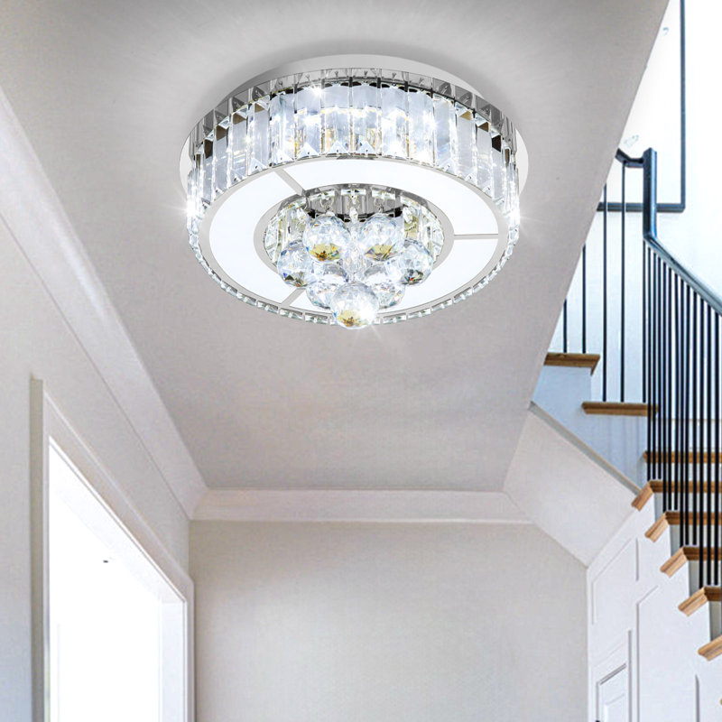 Lustre moderne à DEL 11,8 po, Argent, H 7,9 po x l 11,8 po x P 11,8 po
