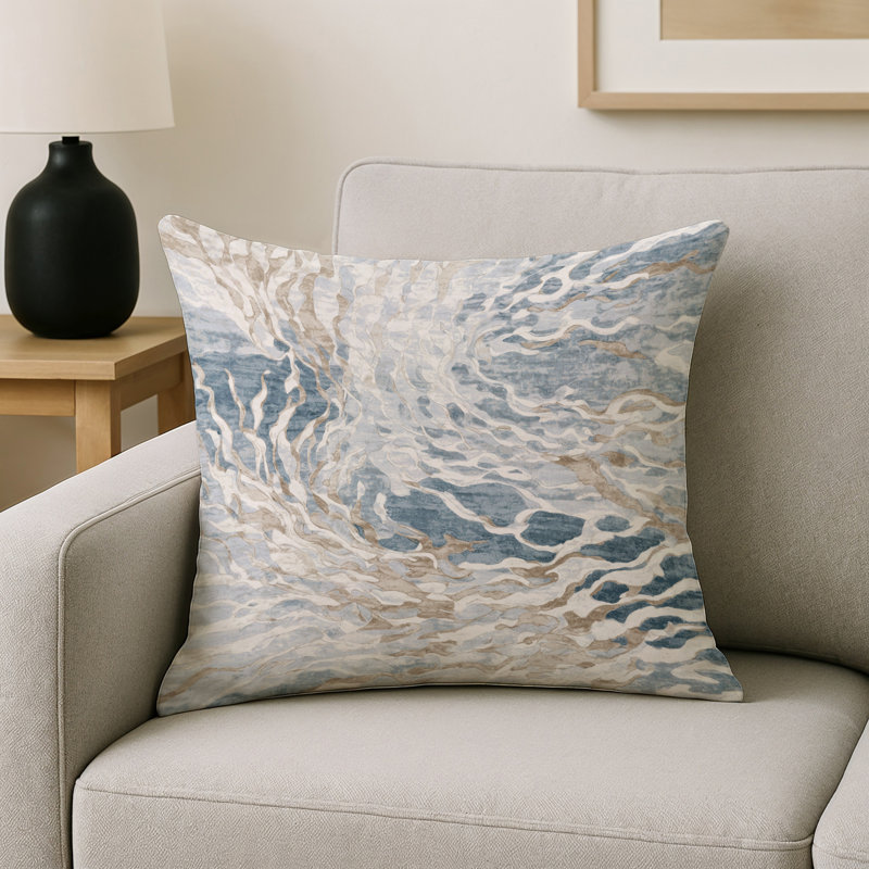 Coussin décoratif intérieur / extérieur gris Modern Modern, Carré 20 po, Gris abstrait 110