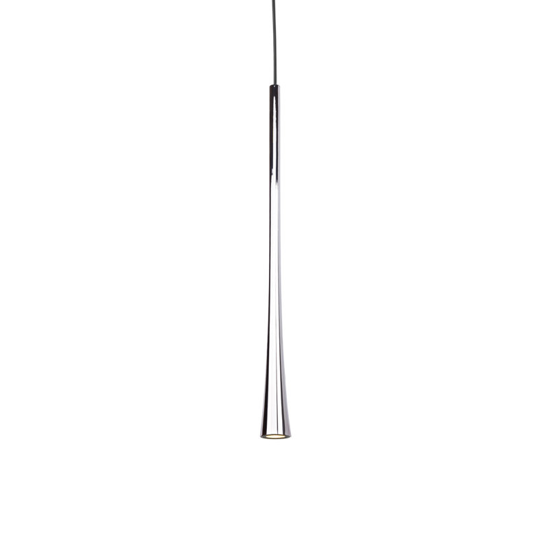 Luminaire suspendu cylindrique à DEL Taper, Chrome, H 136 po x l 1,25 po x P 1,25 po