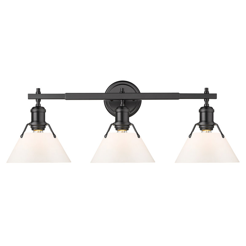 Luminaire à 3 lumières Felda, Noir mat, Verre opale