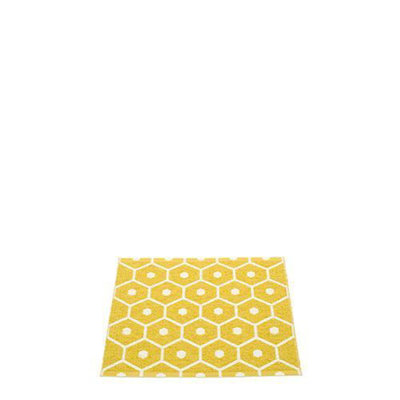 Tapis de cuisine blanc / jaune miel
