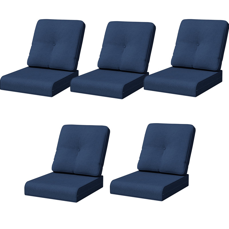  Adwin Outdoor 4"Deep Seat Cushion Set With Olefin Fabric,6 Colors Available(Set of 5), 5, Blue