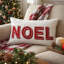 Housse de coussin Holiday Holiday, Sherpa rouge et blanc texturé NOEL, lombaire 14 x 20