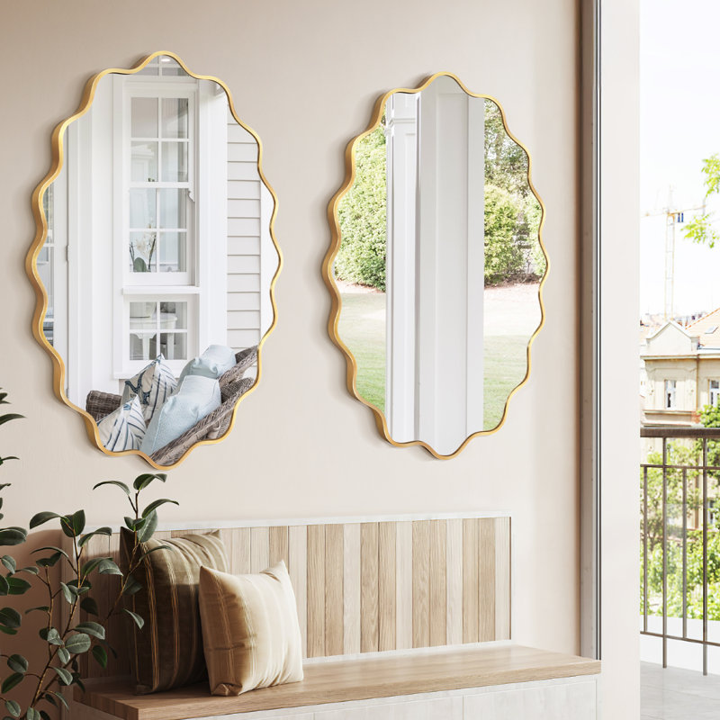 Wall Mirror, 36" x 24", Gold