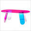 Table basse iridescente en acrylique, table d'appoint durable et élégante pour le salon, la cour et la terrasse