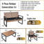 4 meubles de porche: table, chaises de jardin et chaises confortables en bois pour l'extérieur