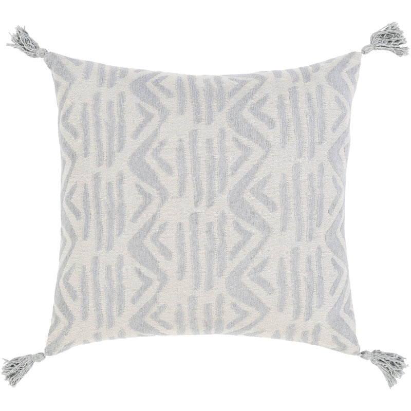 Tassels Cotton Reversible Pillow Cover, 20" x 20"
