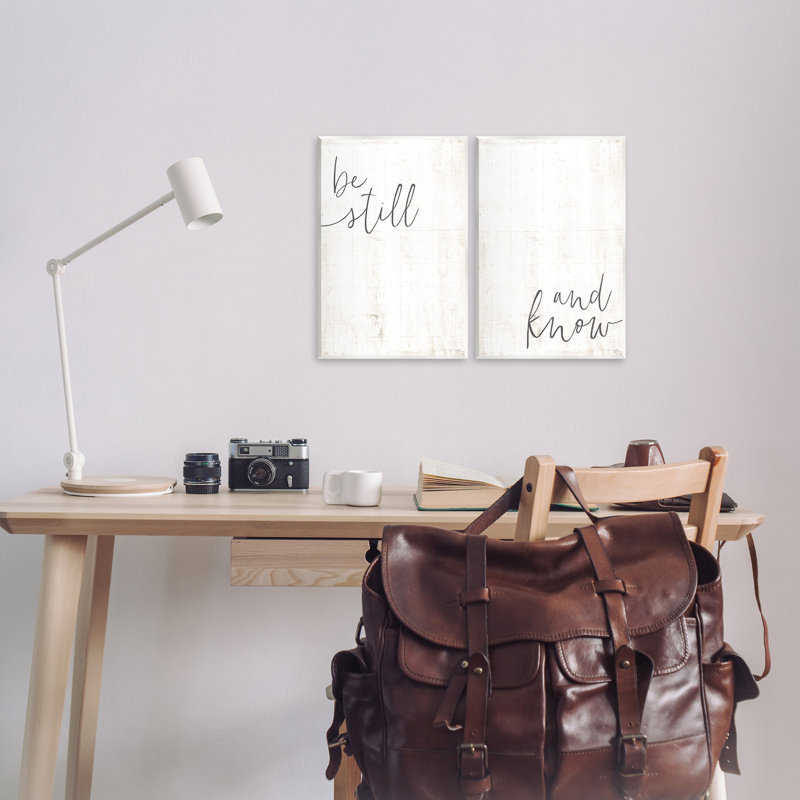 Traduction libre «Be Still And Know Calligraphy», H 15 po x l 10 po