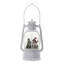 Christmas Plastic/Resin White Lantern With Snowman & Tree Led/Water Spinning/6 Hours Timer, 3*Aa Batteries Required