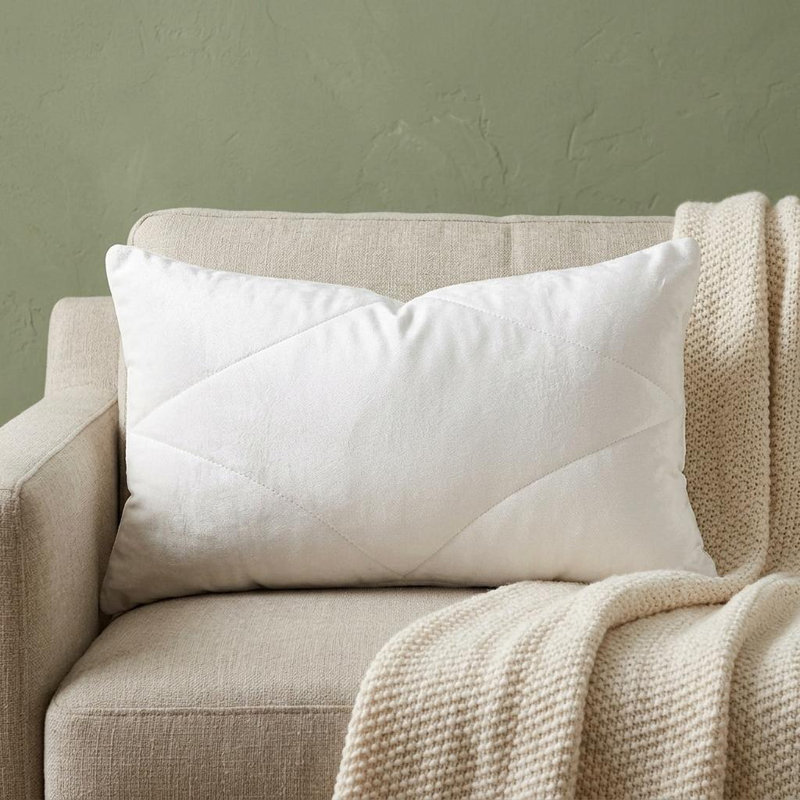 Coussin lombaire 12 po x 24 po, Blanc