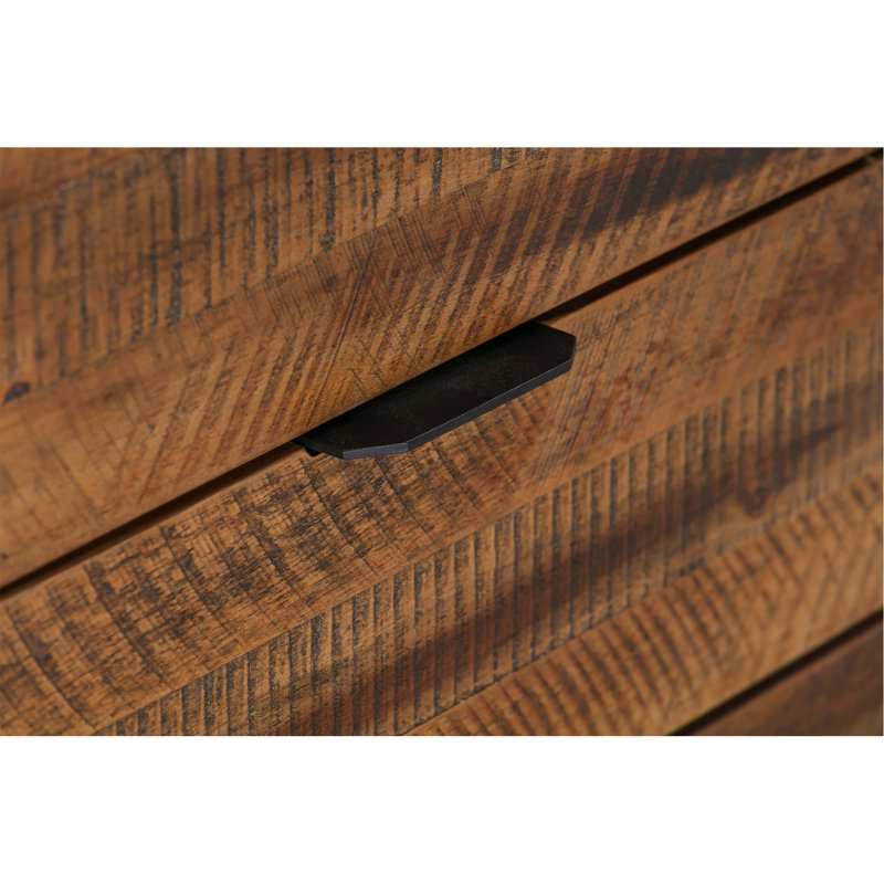 Table basse rectangulaire avec tablette en acacia et métal noir