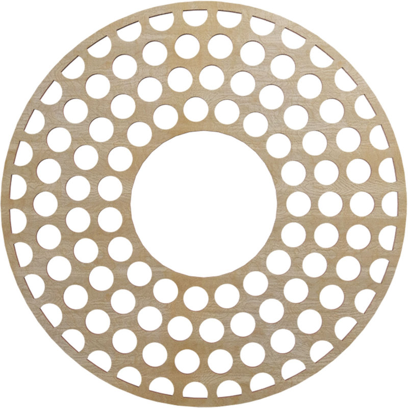 Médaillon de plafond en bois Fink, Bouleau, H 18 po x l 18 po x P 0,38 po