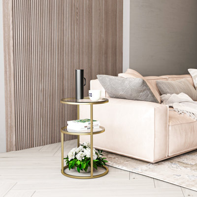 Aurther Glass Top End Table