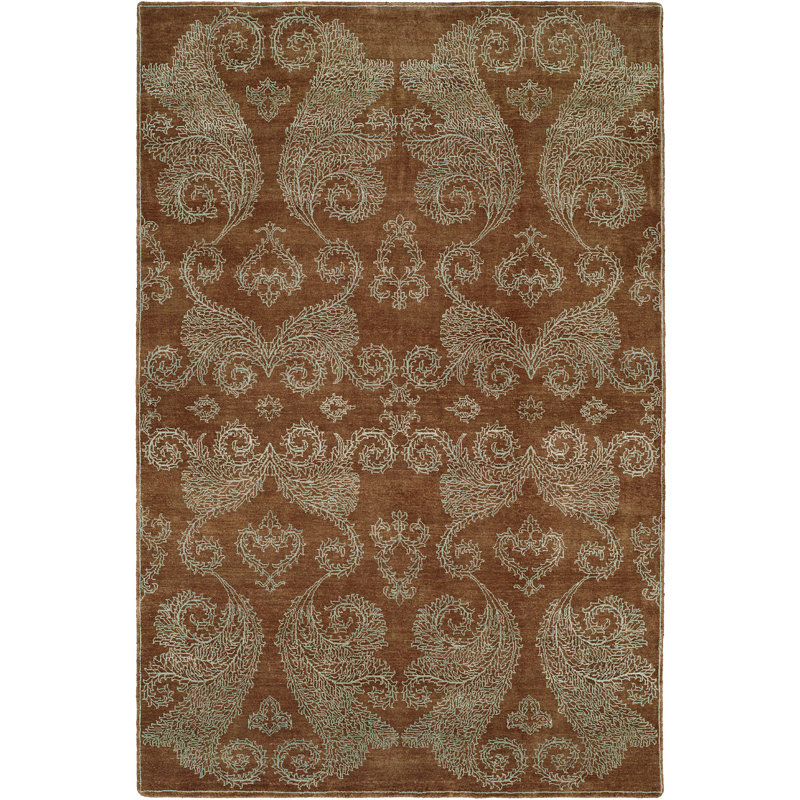Faridkot Wool Floral Indoor Rug, Rectangle 6' x 9'