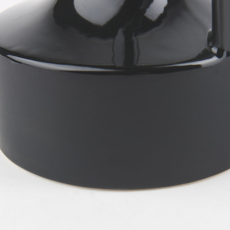 Vase de table en céramique Alisone, H 10 po x l 7 po x P 7 po, Noir mat