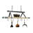 Signature 45" Oval Ceiling Pot Rack Hammered Steel w Maple & 18 Hooks