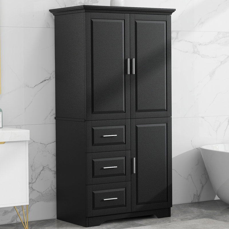 Macc 62.5'' Freestanding Bathroom Cabinet, Black